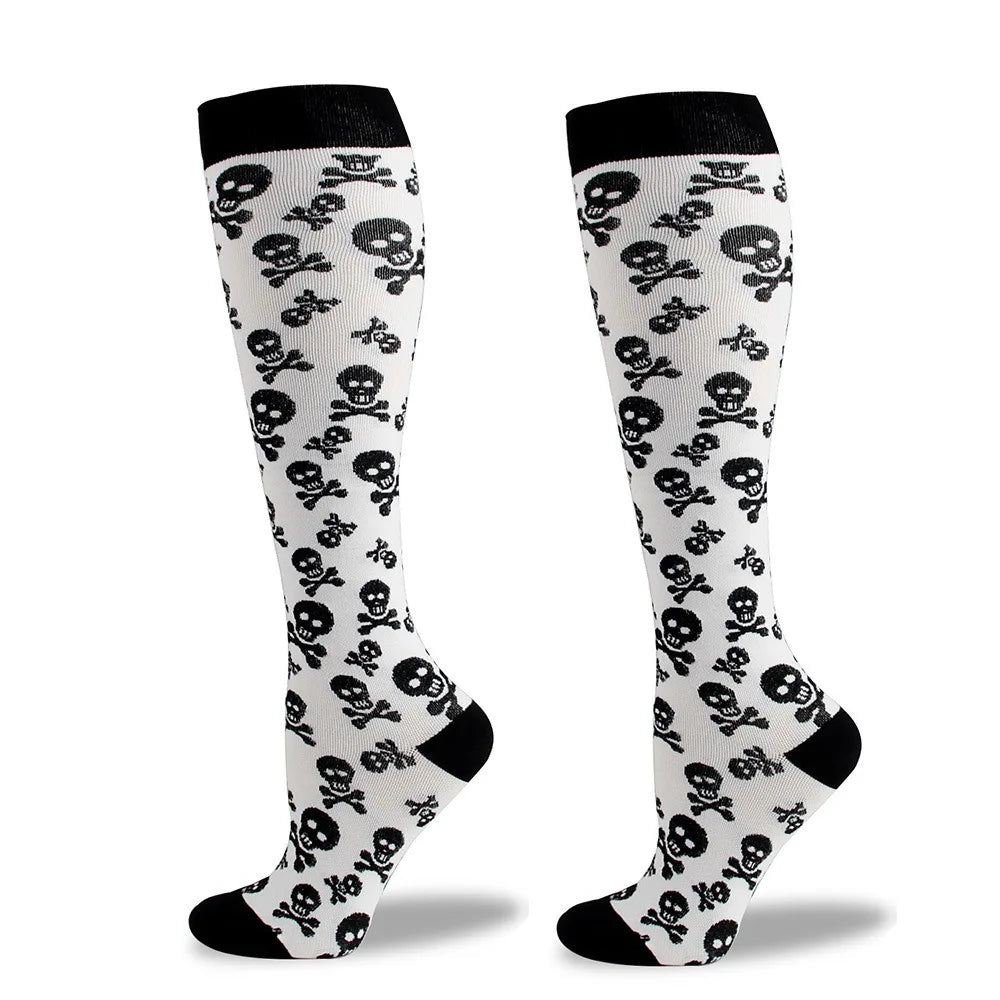 Skull Print Compression Socks