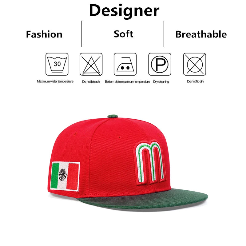 M Letter Embroidered Baseball Cap