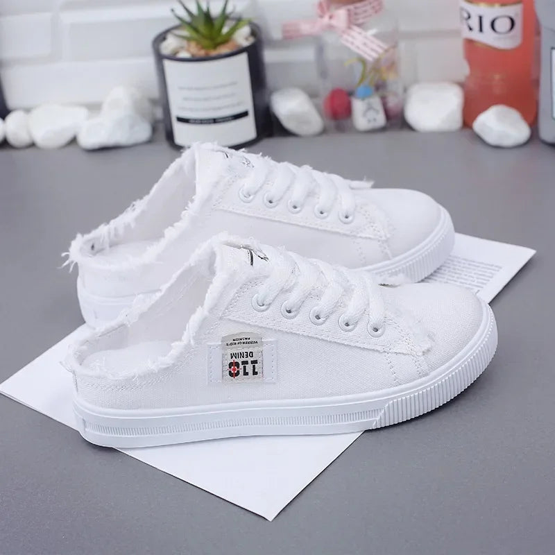 Low Top Denim Canvas Sneakers