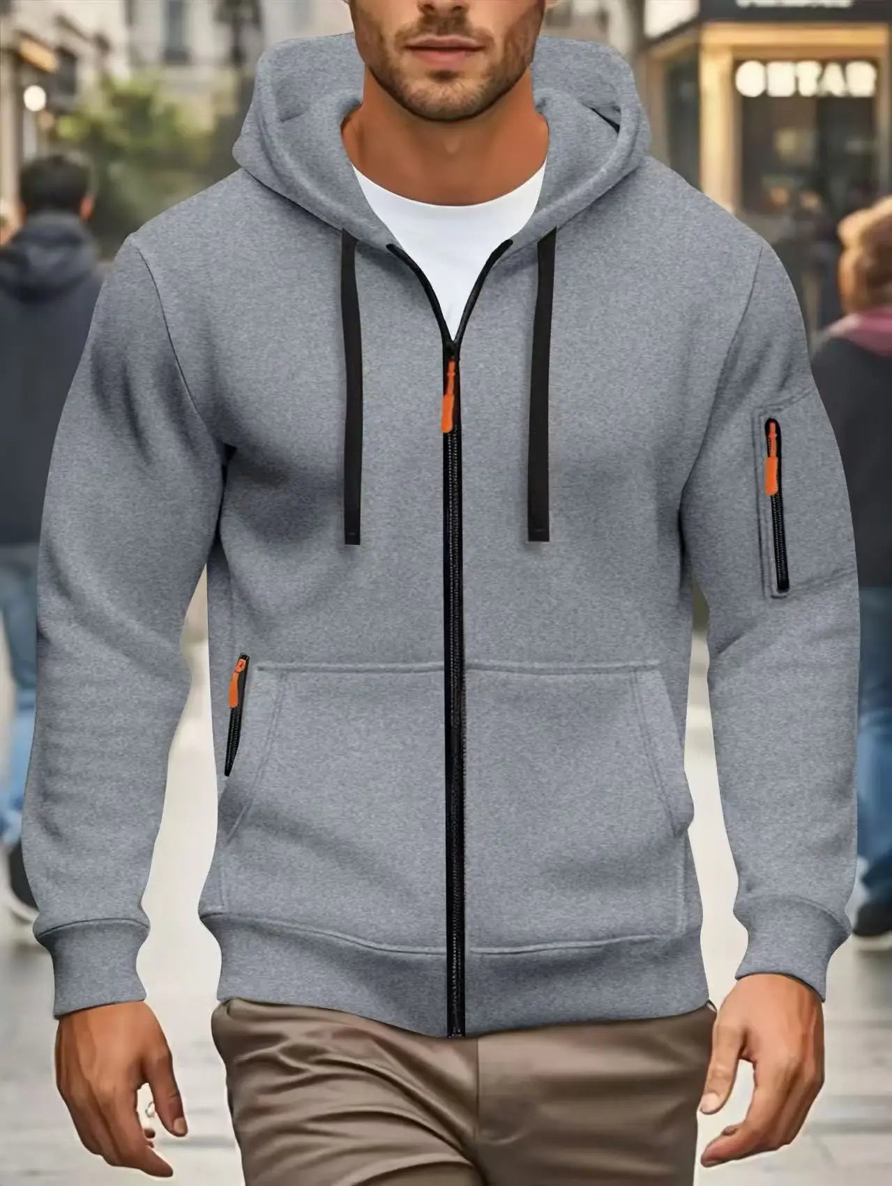 Men's Zipper Pocket Hooded Sweatshirt