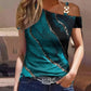 Ruffle Sleeve Casual O-Neck Tee