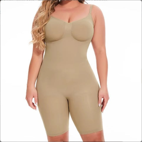 Seamless Postpartum Abdomen Shapewear Mid-Thigh Slimming Body Shaper