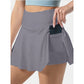 Women’s High Waist Tennis Skort with Pockets